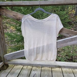 NIC+ZOE Cream Short Sleeve Top